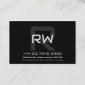 Modernes Monogramm Euro Visitenkarte (Rückseite)