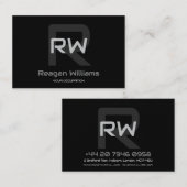 Modernes Monogramm Euro Visitenkarte (Vorne/Hinten)