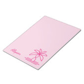 Modernes Monogramm farbenfroh, stilvoll rosa Notizblock (angewinkelt)