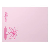 Modernes Monogramm farbenfroh, stilvoll rosa Notizblock (Vorderseite)