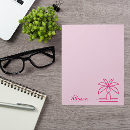 Modernes Monogramm farbenfroh, stilvoll rosa Notizblock