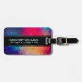 Modernes monogramm farbiges geometrisches Muster Gepäckanhänger (Vorderseite horizontal)