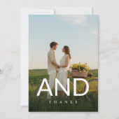 Modernes Monogramm-Foto Dankeskarte (Vorderseite)