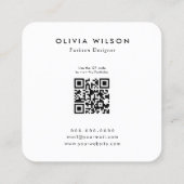 Modernes Monogramm-Foto für das Minimalistische Qu Quadratische Visitenkarte (Rückseite)