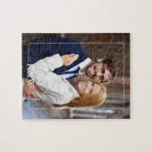 Modernes Monogramm-Foto Puzzle (Horizontal)