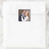 Modernes Monogramm-Foto Quadratischer Aufkleber (Tasche)