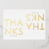 Modernes Monogramm Foto ZWEI Vielen Dank GOLD Folieneinladung (Vorderseite)