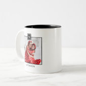 Modernes Monogramm-Foto Zweifarbige Tasse (Vorderseite Links)