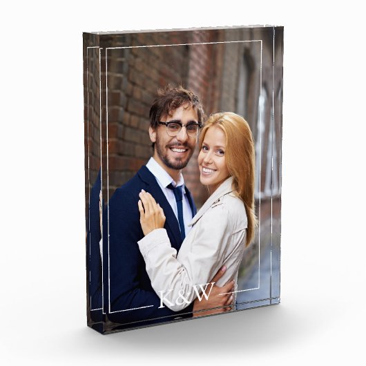 Modernes Monogramm Fotoblock (Links)