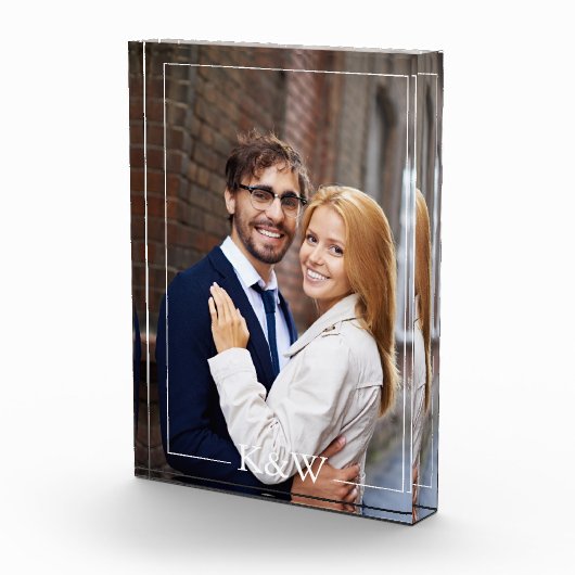 Modernes Monogramm Fotoblock (Rechts)