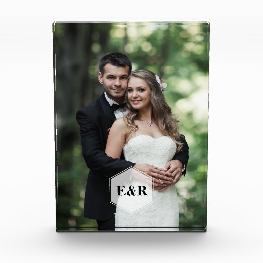 Modernes Monogramm Fotoblock (Vorderseite)