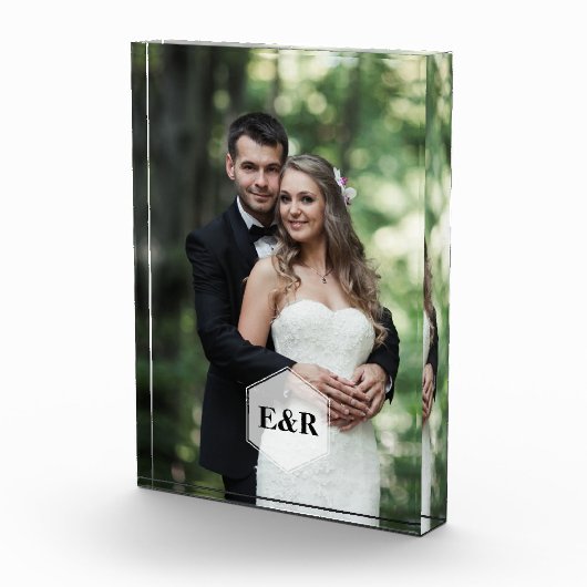 Modernes Monogramm Fotoblock (Rechts)