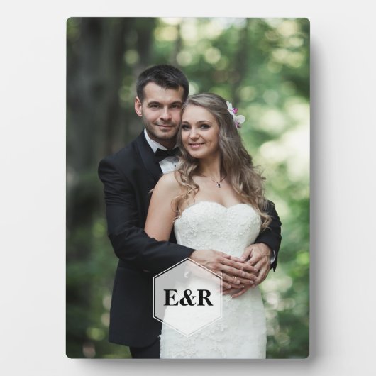 Modernes Monogramm Fotoplatte (Vorderseite)