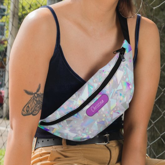 Modernes Monogramm Funkelnd geometrisches Muster Bauchtasche