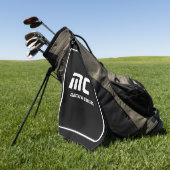 Modernes Monogramm für Coole Sportarten in Schwarz Golfhandtuch (Gras)