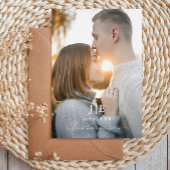 Modernes Monogramm für das Blaue und das Gold-Foto Folieneinladung