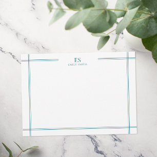 Modernes Monogramm für die Aquamarine Linie Mitteilungskarte