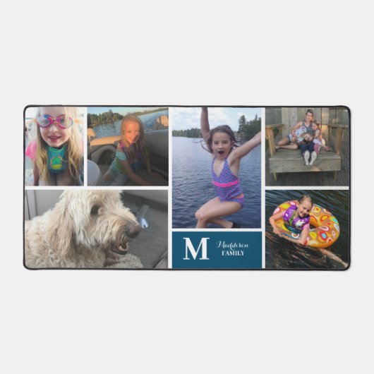 Modernes Monogramm für die FotoCollage Schreibtischunterlage (Vorderseite)