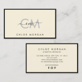 Modernes Monogramm für die Signatur eines schwarze Visitenkarte (Vorne/Hinten)