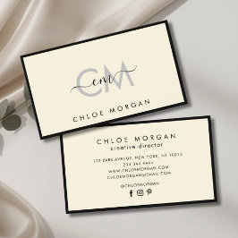 Modernes Monogramm für die Signatur eines schwarze Visitenkarte