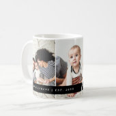 Modernes Monogramm für Fotos der Familie und etabl Kaffeetasse (Vorderseite Links)