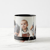 Modernes Monogramm für Fotos der Familie und etabl Zweifarbige Tasse (Mittel)