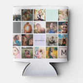 Modernes Monogramm für Ihr 16-Foto-Kollektionsgitt Dosenkühler (Vorderseite)