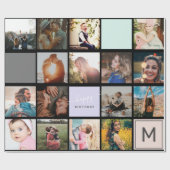 Modernes Monogramm für Ihr 16-Foto-Kollektionsgitt Geschenkpapier (Flach)