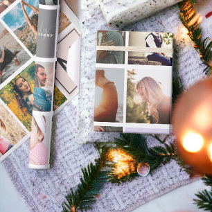 Modernes Monogramm für Ihr 16-Foto-Kollektionsgitt Geschenkpapier