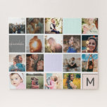 Modernes Monogramm für Ihr 16-Foto-Kollektionsgitt Puzzle<br><div class="desc">Modernes Monogramm Ihrer Familie 16 Foto Collage Grid ,  perfekt cooler Geburtstag und Weihnachtsgeschenk.</div>