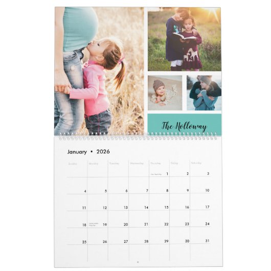 Modernes Monogramm für Ihr Familienraster mit 41 F Kalender (Jan 2026)