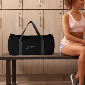Modernes Monogramm für Minimalistische Skriptnamen Duffle Bag