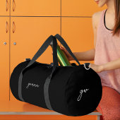 Modernes Monogramm für Minimalistische Skriptnamen Duffle Bag