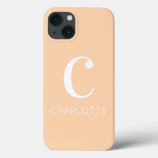 Modernes Monogramm für Personalisierte Beige Case-Mate iPhone Hülle (Rückseite)