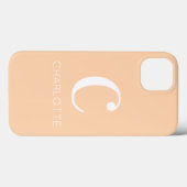 Modernes Monogramm für Personalisierte Beige Case-Mate iPhone Hülle (Rückseite (Horizontal))