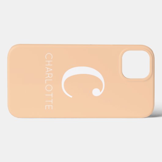 Modernes Monogramm für Personalisierte Beige Case-Mate iPhone Hülle (Rückseite (Horizontal))