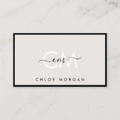 Modernes Monogramm für schwarz-graue Skripte Visitenkarte (Vorderseite)