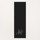 Modernes Monogramm für Schwarz-Weiß-Handschrift Yogamatte (Vorderseite)