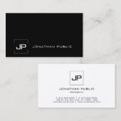 Modernes Monogramm für Schwarz-weiße Vorlagen Beru Visitenkarte (Vorne/Hinten)