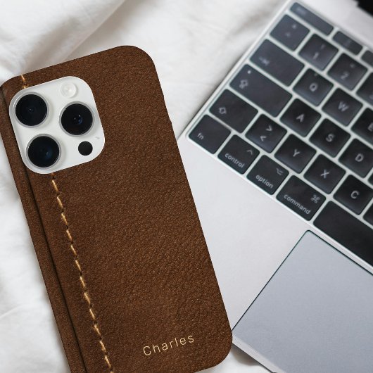 Modernes Monogramm für sein Imitat Leather Case-Mate iPhone Hülle