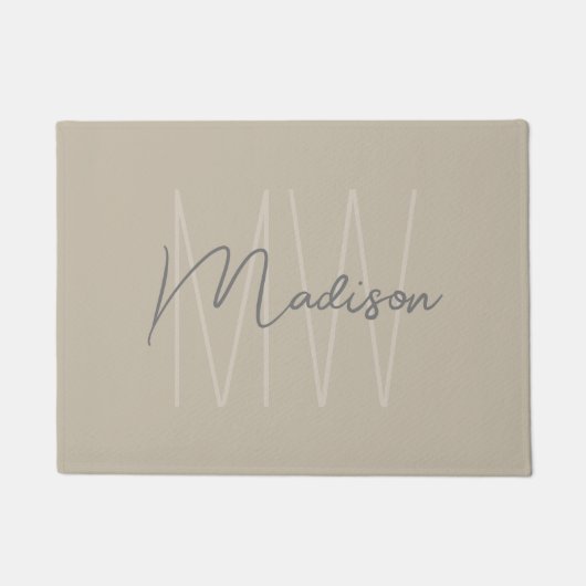 Modernes Monogramm Fußmatte (Vorderseite)