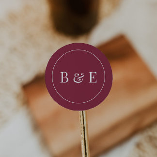 Modernes Monogramm-Gastgeschenk Hochzeit-Aufkleber Runder Aufkleber