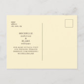 Modernes Monogramm Gelb und Braun Save the Date Postkarte (Rückseite)