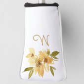 Modernes Monogramm Gelb und Kupfer Golf Headcover (Rotieren 90)
