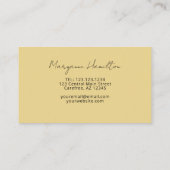 Modernes Monogramm Gelb Visitenkarte (Rückseite)