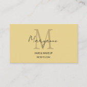 Modernes Monogramm Gelb Visitenkarte (Vorderseite)