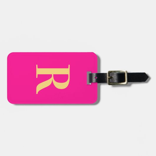 Modernes Monogramm Gepäckanhänger (Vorderseite horizontal)