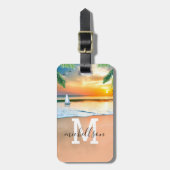 Modernes Monogramm-Gepäckstück Gepäckanhänger (Vorderseite vertikal)