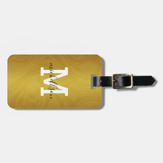 Modernes Monogramm-Gepäckstück Gepäckanhänger (Vorderseite horizontal)