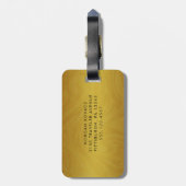 Modernes Monogramm-Gepäckstück Gepäckanhänger (Rückseite vertikal)